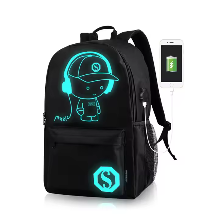 Mochila escolar Mochila universitaria impermeable Anime Glow In The Dark Casual Daypack 15,6 pulgadas viaje Laptop Backpack Bolsas escuela Mochila instituto mochila informal para escuela - 1