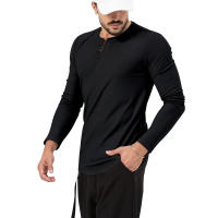 Camiseta de manga larga con cuello redondo de otoño para hombre, jersey holgado, camiseta informal de manga larga para hombre - details 24