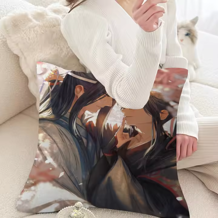  Funda De Cojín Anime Gran Maestro Mo Dao Zu Shi MDZS 45x45cm Decorativa Para Sofá Coche Sala De Estar Material Poliéster/celulosa - 1