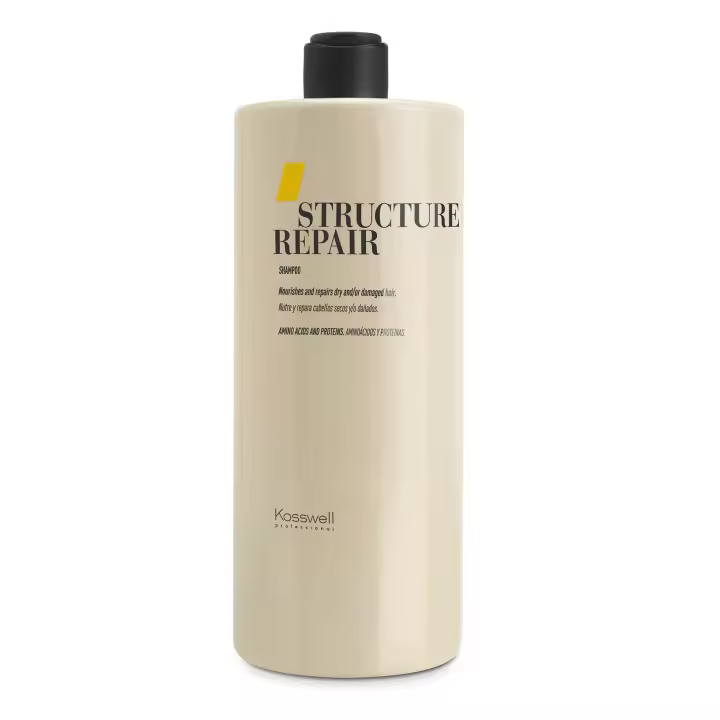 Champú Reestructurante KOSSWELL STRUCTURE REPAIR 1000ml. - Para cabello dañado, seco, decolorado o poroso - Con Aminoácidos y Proteínas - 1