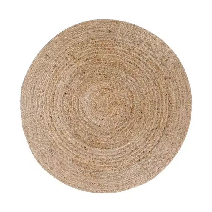 Alfombra Redonda Bombay, Yute, Marron, 150x150x1 cm - 1