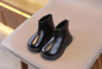 Botas De Moda Para Niños 2024 Calzado Invernal Cálido Para Niñas Y Niños Cuero PU Impermeable Casual De Alta Calidad Retro - details 6