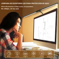 Lámpara De Escritorio LED Doble Cabeza Para Oficina Y Hogar Con 3 Modos De Color Y 10 Niveles De Iluminación Protector De Ojos - details 3