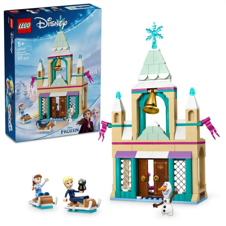 LEGO | Disney Frozen Castillo Helado de Arendelle Maqueta de Palacio de Juguete para Niñas de 5 Años o Más, Mini Muñecas de Elsa, Anna y Muñeco de Olaf, Figura de Pingüino, Juguetes de Princesas 43265 - 1