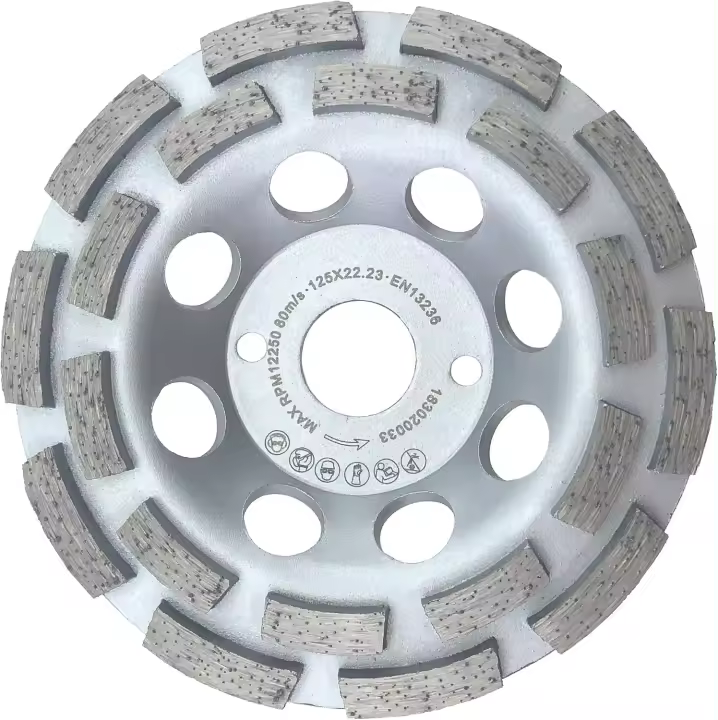 Muela de Diamante de primera calidad de 125 mm para Hormigón universal, Rueda de Doble hilera de 125 mm x 22,2mm - 1