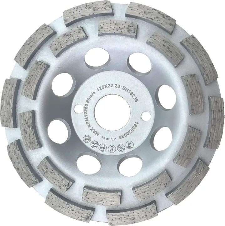 Muela de Diamante de primera calidad de 125 mm para Hormigón universal, Rueda de Doble hilera de 125 mm x 22,2mm - 1