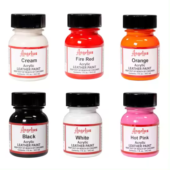 Angelus PACK 6 COLORES PINTURA CUERO Y POLIPIEL ANGELUS 29,5 ML - 1