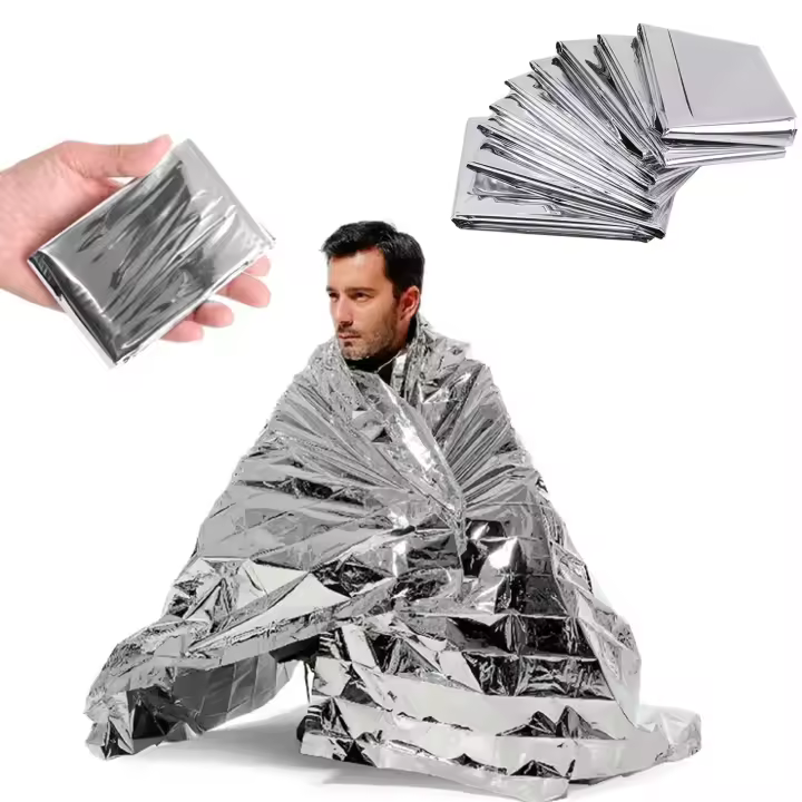 Mantas Térmicas De Mylar De Emergencia Impermeables Retienen La Calor Corporal Ideal Para Kit De Primeros Auxilios Y Desastres Naturales Tamaño 51.18 X 82.67 - 1