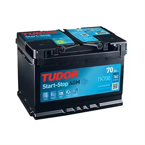 Tudor TK700 Batería de coche Tudor 70Ah 760A, AGM, Apta para coches con sistema Start-Stop - Automóvil de turismo - 1