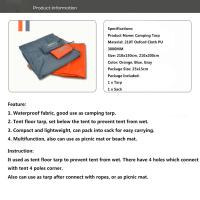 Tarp Para Acampar Y Senderismo Impermeable Ultraligera Con Bolsa Alfombra De Picnic Para Suelo Del Tienda De Campaña Tamaño 210x150cm/210x200cm Colores Naranja/Gris - details 1