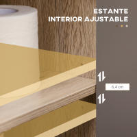 HOMCOM Mueble para Debajo del Lavabo Armario de Baño de Suelo con Puerta Doble y Estante Ajustable Carga 50 kg 60x30x59,8 cm Roble y Gris - details 4