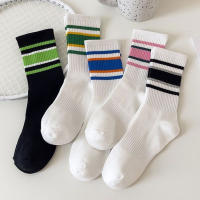 Calcetines De Mujer 5 Pares Calcetines Deportivos Estampados Para Otoño E Invierno Transpirables Y Cómodos De Medio Tamaño - details 2