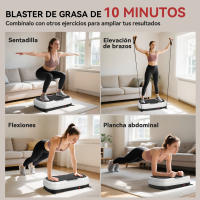 SPORTNOW Plataforma Vibratoria, 50 Velocidades 3 Programas, Plataforma Vibración Muscular con Pantalla LED, Mando a Distancia, Bandas Elásticas, para Entrenamiento Corporal Completo, Ejercicio en Casa - details 7