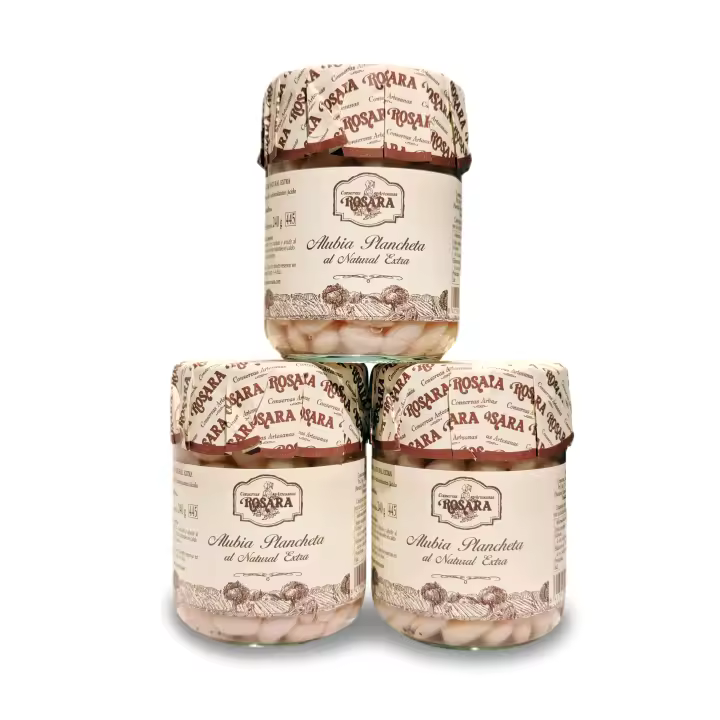 Alubia plancheta al natural extra de Rosara Conservas Artesanas (Pack de 3 unidades de 390g) - 1
