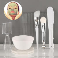Set De 5 Piezas De Silicona Blanca Para Mezclar Máscaras De Cara Herramientas De Cuidado De La Piel Para Mujeres Y Chicas Belleza Salón Cosméticos - details 0