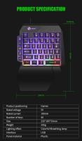 Teclado De Juego Mini De Un Solo Mano 35 Teclas USB Ultra Delgado Con Retroiluminación Para Laptop PC Y Smartphone Conexión Cableada - details 8