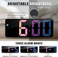 Reloj despertador digital, Pantalla LED large, funciona con Pilas, Alarma activada por Voz, función de despertador(No incluye Pilas) - details 1