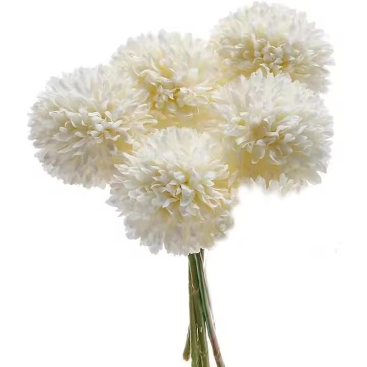 5 piezas de flores artificiales, flores falsas de seda de plástico, hortensias artificiales, arreglos florales realistas, decoración de bodas (blanco) - 1