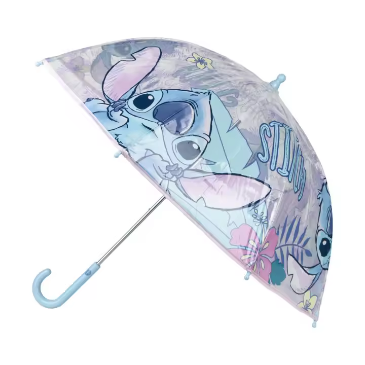 Stitch Paraguas Infantil Transparente POE Burbuja 45cm Manual - Lilo y Stitch - 1