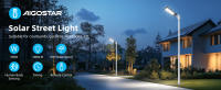 Aigostar - 150W Farola solar LED exterior con sensor de movimiento, mando a distancia, 1500LM luz blanca. Foco solar LED potentes con temporizador, impermeable protección IP65. No incluye soporte - details 0