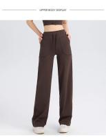 Pantalones De Yoga Para Mujer De Cintura Alta Flares Transpirables De Talla Grande Con Bolsillos Para Gimnasio Y Danza - details 4