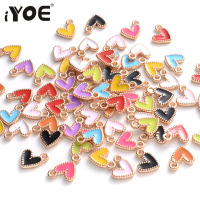 iYOE 30pcs Charms De Corazón Enamel Colorido 8.5x9mm Pendantes Para Joyería DIY Hebillas Pulseras Collares Manualidades - details 0