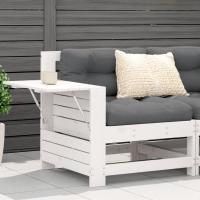 vidaXL Sofá de jardín con reposabrazo mesa auxiliar madera maciza pino en color Madera de pino sin tratar/Madera douglas sin tratar/Madera de pino impregnada sin tratar y más | estructura resistente ideal para salón dormitorio o estudio - details 3