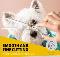 Tijeras profesionales para mascotas de 8 pulgadas Dream Reach, con mango ergonómico y mano ambidiestro, 440C tijeras de piel de acero inoxidable para el corte de perros y gatos 🐕🐕🐕 - details 2