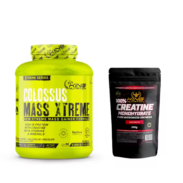 Colossus Mass 3KG King Nutrition Xtreme Series Ganador de Peso Con Digezyme® Sin Azúcares Añadidos + Creatina 200g - 1