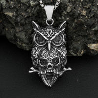 Collar De Moda Vintage Con Colgante De Animal En Acero Inoxidable Para Hombres Estilo Gótico Biker Joyería Personalizada Regalos De Cumpleaños - details 3