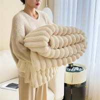 Manta Gruesa De Color Sólido Con Rayas Anchas Manta Suave Y Cálida Para Sofa Y Cama Cubierta De Tela Decorativa Para Dormitorio En Casa Estilo Geométrico - details 1
