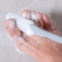 Cepillo De Limpieza Para Dedos De Pies Con Mango Largo 2pcs Esfuerzador De Pie De Silicona Suave Cepillo De Baño Para Ducha Auxiliar De Limpieza De Pies - details 5