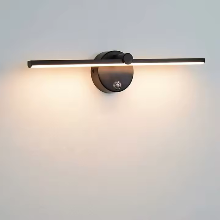 Luces LED regulables para espejo con interruptor, lámpara de pared giratoria de 300° para baño, lámpara LED para espejo de baño de 8W 4000K - 1