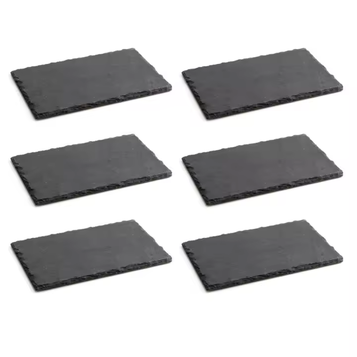 Quid Set 6 Bandejas Pizarra 22x14cm Negro Rugoso 100% Saludable - 1