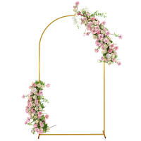 Outsunny Arco de Jardín de Metal para Rosas Arco de Boda con Recubrimiento en Polvo Resistente a la Intemperie para Plantas Trepadoras para Decoración Patio Terraza 120x40x220 cm Dorado - details 0
