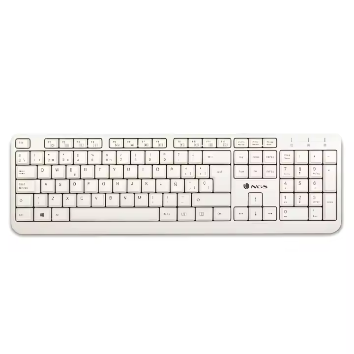 Ngs - teclado spike - 105 teclas - multimedia - membrana - color blanco - 1
