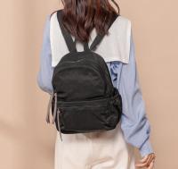Mochila de gran capacidad, mochila de Tela Oxford with Simple Cremallera A LA Moda para Mujer, mochila Negra W - details 2