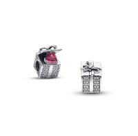 PANDORA - Caja de regalo brillante con lazo de amor rojo, exquisita pulsera de cuentas DIY, regalo de cumpleaños y vacaciones 793603C01 - details 0