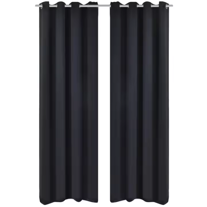 vidaXL 2x Cortinas Opacas Oscurecedora Separador de Anillases 135x245cm Color Gris,  Marrón,  Negro y mas - 1