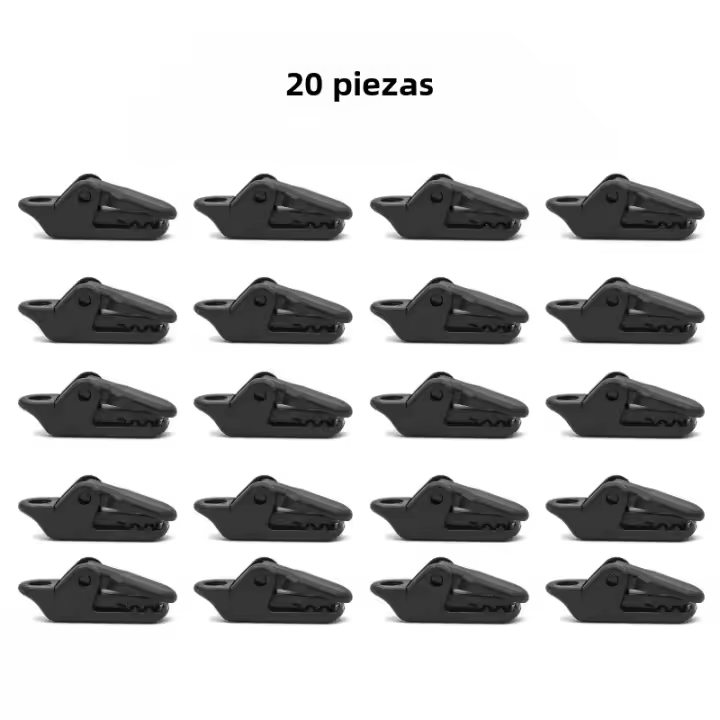 20PCS Clips De Tarpaulin Para Camping Y Acampar Clip De Mordaza Fijo Para Cordón De Viento De Tenda Accesorios De Equipo De Anclaje De Plástico - 1