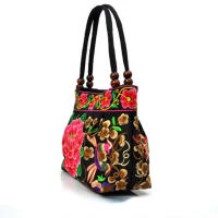 Bolso Pequeño Para Mujer Estilo Étnico Bordado En Lona Bolso De Mano Moda Con Cierre De Cremallera Doble Correa Versátil - details 10