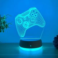 Luz De Noche LED Con Patrón De Controlador De Juego Decoración De Ambiente Para Dormitorio Luz Gradiente De 7 Colores USB Regalo De Fiestas - details 0