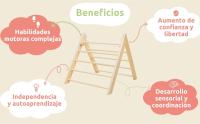 Triángulo Pikler  Escalera Montessori plegable de madera maciza sostenible artesanal para el aprendizaje de los peques 60 cm de altura regalo de cumpleaños o nacimiento para niños MOST DECO - details 1