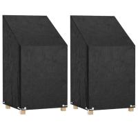 vidaXL Fundas sillas jardín 2 uds 8 ojales polietileno en dimensiones 65x65x110/150 cm/75x70x140 cm/65x65x80/120 cm | cómodas modernas ergonómicas para comedor cocina salón hogar - details 2