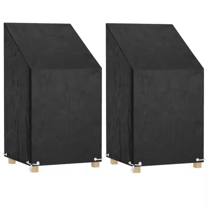 vidaXL Fundas sillas jardín 2 uds 8 ojales polietileno en dimensiones 65x65x110/150 cm/75x70x140 cm/65x65x80/120 cm | cómodas modernas ergonómicas para comedor cocina salón hogar - 1