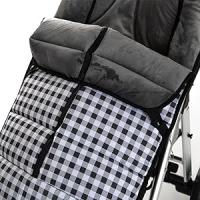Saco Silla paseo Universal Invierno, Saco Carro Bebe Universal con Forro Polar Térmico y Pelo, Saco Carro Bebe Invierno Impermeable Estilo cuadro Vichy - details 1