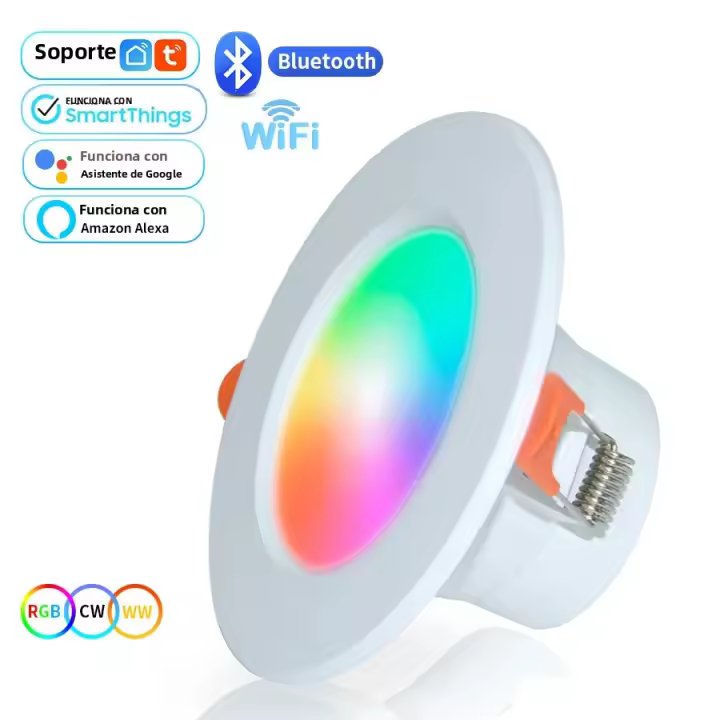 Luz De Techo Inteligente ZigBee 15W RGB Control Remoto Tuya WiFi Bluetooth LED Abatijada Spot Luz De Ambiente Compatible Con Alexa Y Google Home - 1