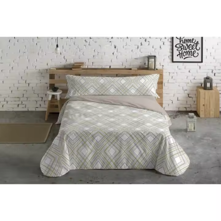 Hosteline - Juego de funda nórdica Hosteline Lineas Beige Cama de 150 3 Piezas - 1