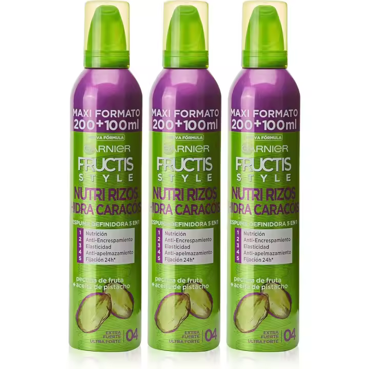 Garnier Fructis Style - Espuma Hidra-Rizos 5 Acciones 200ml - [paquete de 3] - 1