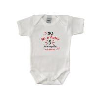 Body ó Babero ó Pack de Body+Babero con frase : " No vas a Dormir 8 Horas Seguidas y lo Sabes " . Regalo RECIÉN Nacidos PAPÁS PRIMERIZOS PADRE MADRE Body BEBÉ - details 1